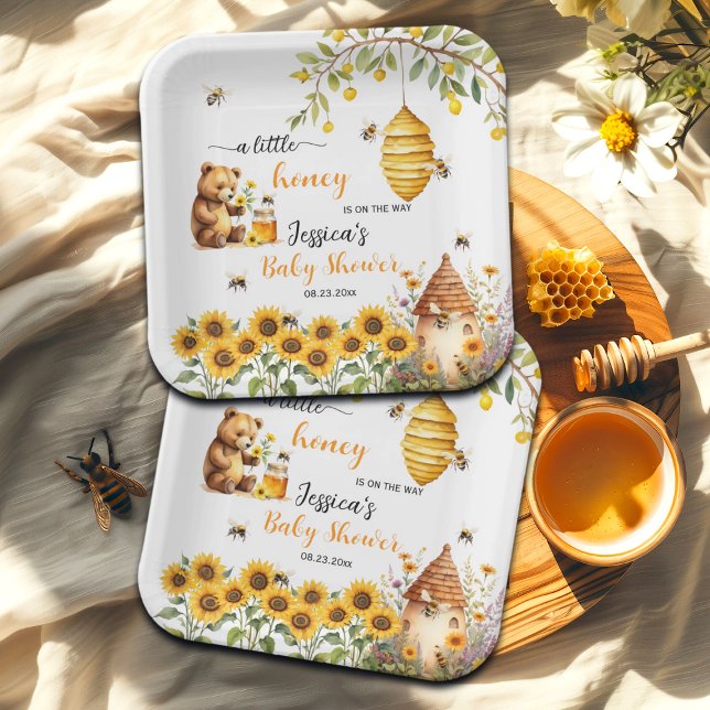 A Little Honey Bee Baby Shower Paper Plates (Creator Uploaded)