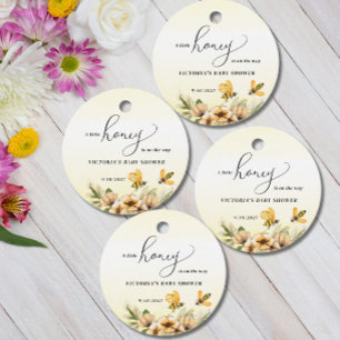 A little honey bee Baby Shower Round Favor Tags