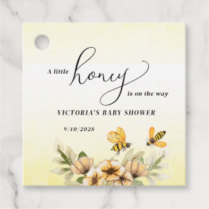 A little honey bee Baby Shower Square Favor Tags