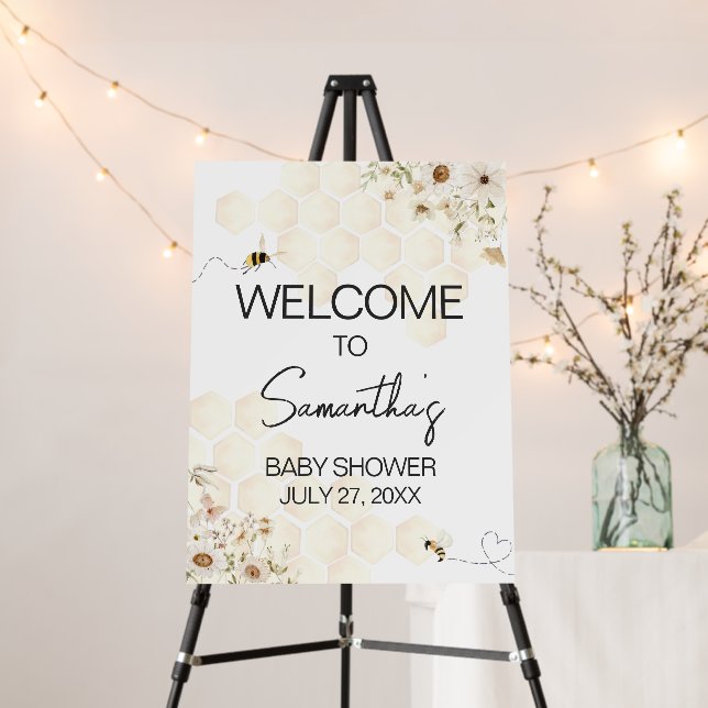 A Little Honey Bee Baby Shower Welcome Sign (In Situ (Stand))