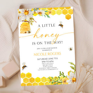 A Little Honey Bee Beehive Floral Baby Shower Invitation