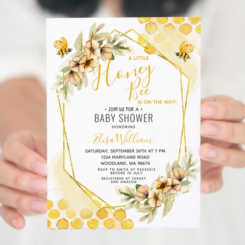 A Little Honey Bee is on the Way Baby Shower Invitation