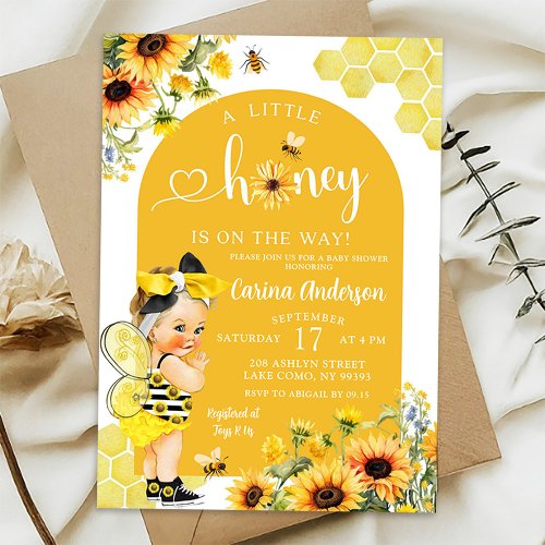 A Little Honey Bee Is On The Way Sunflower Shower Invitation