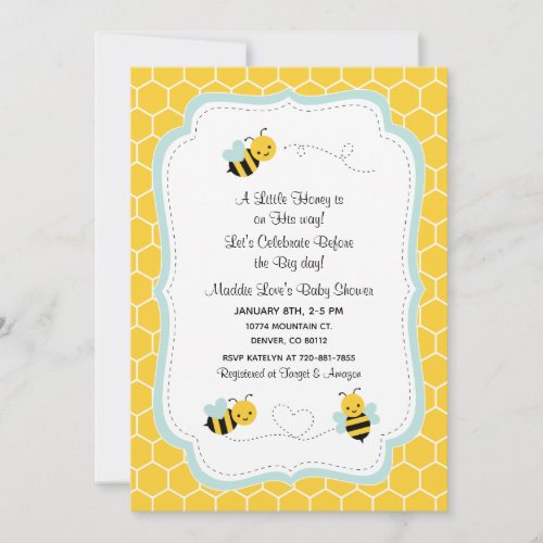 A Little Honey Bee Shower Invitation