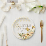 A Little Honey Bee Spring Baby Shower Paper Plates<br><div class="desc">Feed your friends and loved ones with our stunning watercolour storybook bumblebee paper plates. This design features honeycombs,  floral compositions and sweet bumblebees.</div>