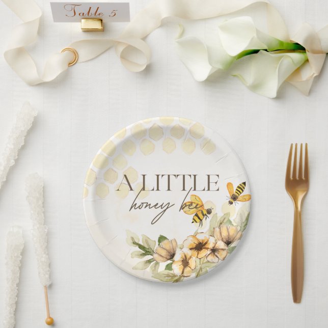 A Little Honey Bee Spring Baby Shower Paper Plates (Wedding)