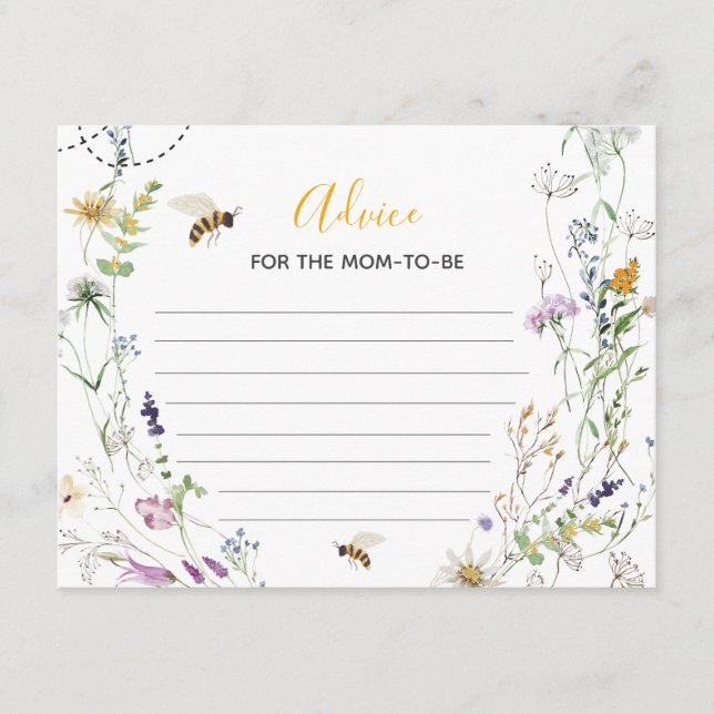 A Little Honey Bee Wildflower Advice For Mom Enclosure Card (Front)