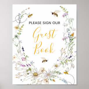A Little Honey Bee Wildflower Baby Show Guest Book