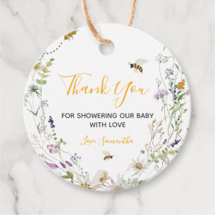 A Little Honey Bee Wildflower Baby Shower Favor Tags