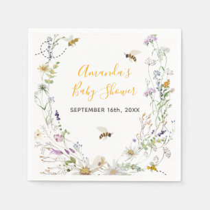 A Little Honey Bee Wildflower Baby Shower Napkins