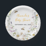 A Little Honey Bee Wildflower Baby Shower Paper Plates<br><div class="desc">A Little Honey Bee Wildflower Baby Shower Paper Plates
Wording can be changed into any occasion</div>