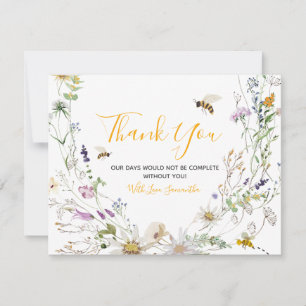 A Little Honey Bee Wildflower Baby Shower Thank You Card
