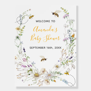 A Little Honey Bee Wildflower Baby Shower Welcome Foam Board