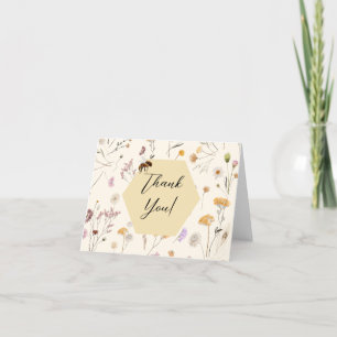 A little Honey Gender Neutral Baby Bee Baby Shower Letterpress Thank You Card