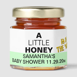 A Little Honey Is On The Way Baby Shower Green Honey Jar Favors