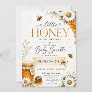 A Little Honey Is On The Way Baby Shower Invitation