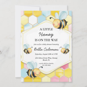 a little honey is on the way baby shower invitation