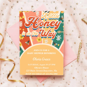 A Little Honey Is On The Way Baby Shower Invitation
