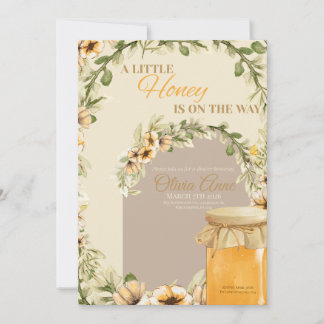 A Little Honey is on the Way baby shower invite 
