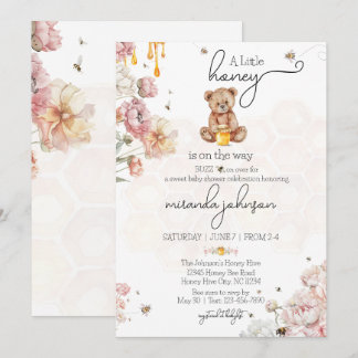 A Little Honey is on the Way Baby Shower Invites