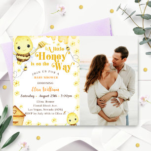 A Little Honey Is On The Way Baby Shower Photo Invitation