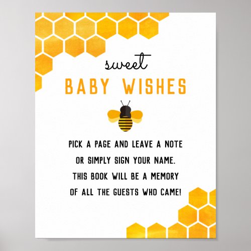 A Little Honey Is On The Way Baby Wishes Sign
