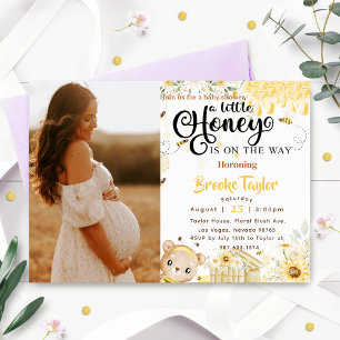 A Little Honey Is On The Way Bee Baby Shower Invitation