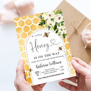 A Little Honey Is On The Way Bee Theme Baby Shower Invitation