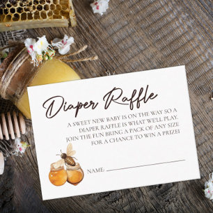 A Little Honey is on the Way Diaper Raffle Enclosure Card