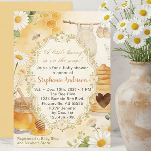 A Little Honey is on the Way Mom Baby Shower Invitation