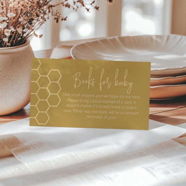 A Little Honey Minimal Baby Shower Books for Baby Enclosure Card (Creator Uploaded)