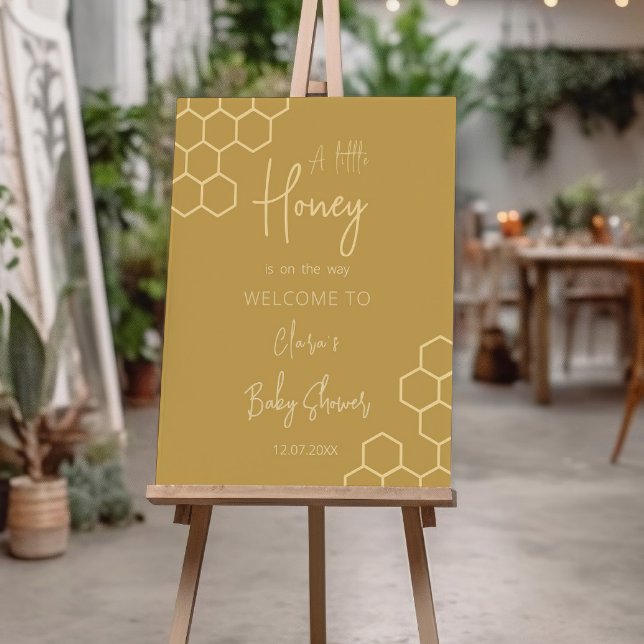 A Little Honey Minimal Baby Shower Welcome Foam Board (Creator Uploaded)