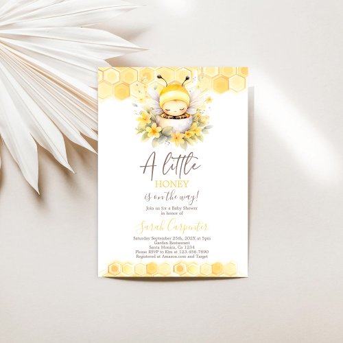 A Little Honey Neutral Baby Shower Invitation