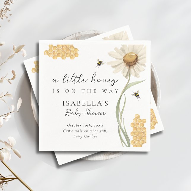 A Little Honey On The Way Personalized Baby Shower Napkins (Creator Uploaded)