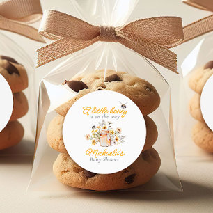 A Little Honey On The Way Watercolor Baby Shower Classic Round Sticker