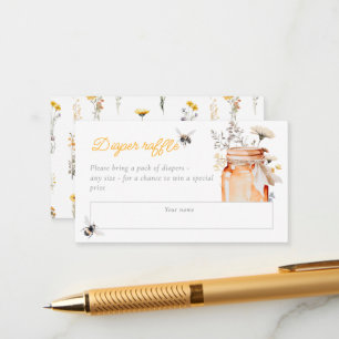 A Little Honey On The Way Watercolor Baby Shower Enclosure Card