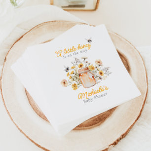 A Little Honey On The Way Watercolor Baby Shower Napkins