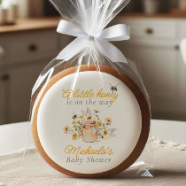 A Little Honey On The Way Watercolor Baby Shower Sugar Cookie