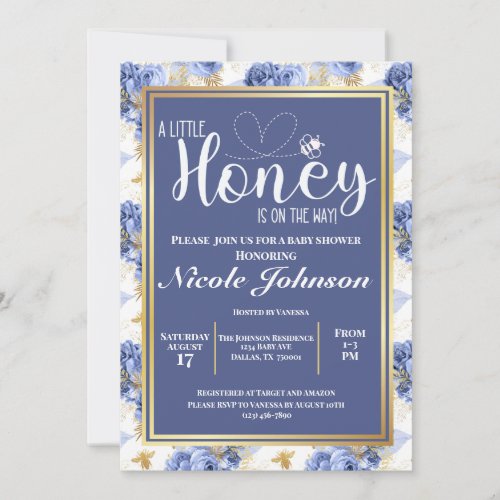 A little Honey to Bee is on the Way Baby Shower In Invitation