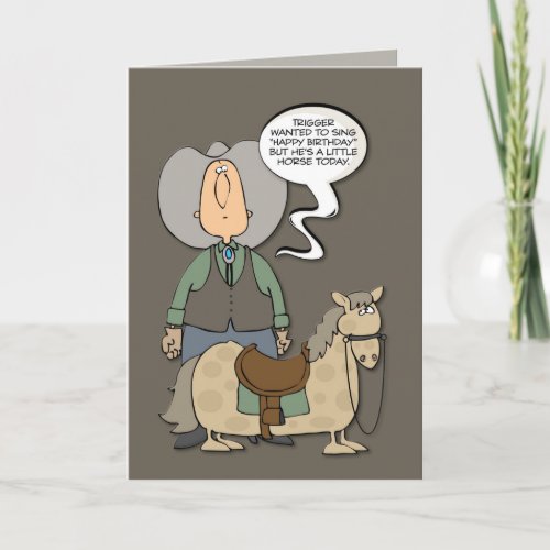 A Little Horse Funny Birthday Card