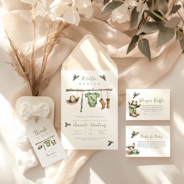 A little hunter is on the way baby shower invitation (a little hunter is on the way baby shower invitation
)