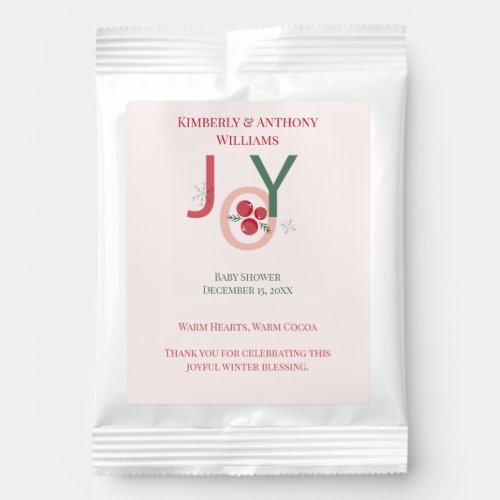 A Little Joy Is on the Way — Christmas Baby Shower Hot Chocolate Drink Mix