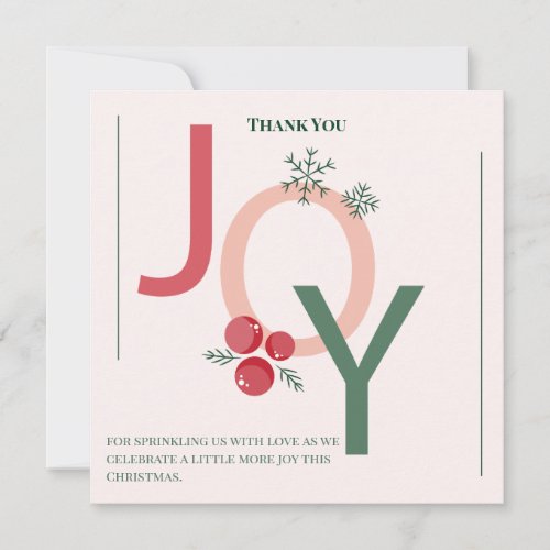 A Little Joy On The Way Christmas Baby Shower Thank You Card