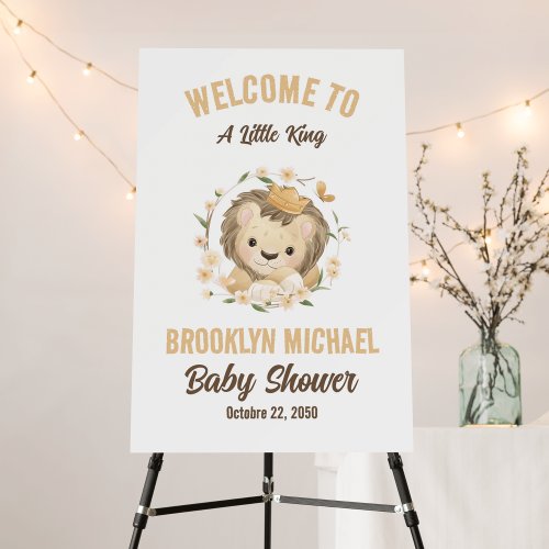 A Little king Baby Lion Baby Shower Welcome Sign