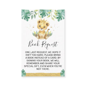A Little King Lion Crown Baby Shower Book Request Business Card