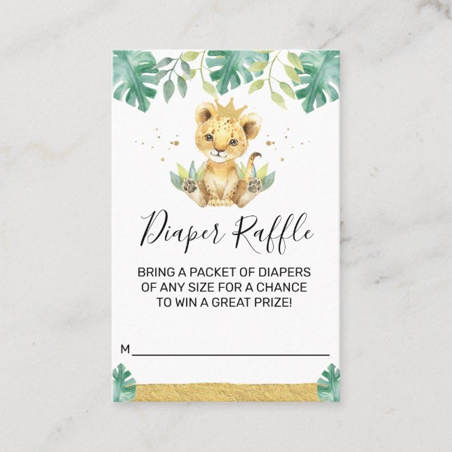 A Little King Lion Crown Baby Shower Diaper Insert (Front)