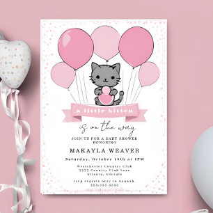 a little kitten Kitty Baby Shower Invitation