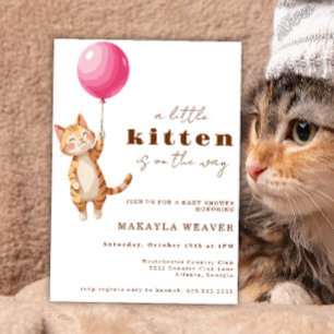 a little kitten Kitty Baby Shower Invitation