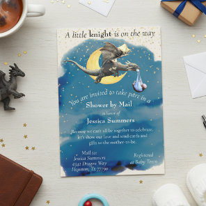 A Little Knight Dragon Baby Shower By Mail Invitation