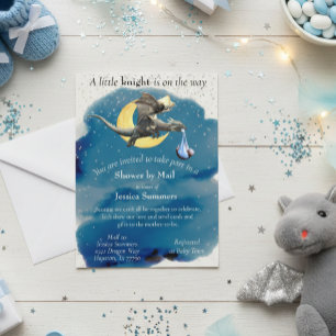 A Little Knight Dragon Baby Shower By Mail Silver  Postcard